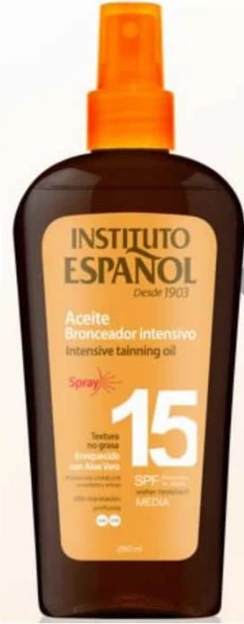 Spray vaj për nxirje Instituto Español Intensive SPF15, 250ml