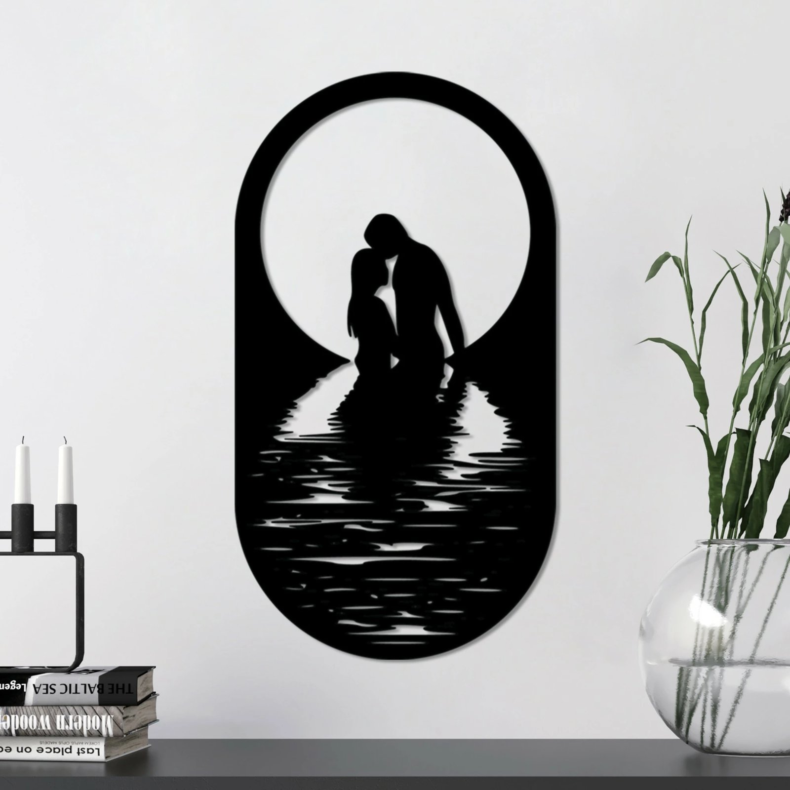 Aksesor dekorativ metalik për mur, Wallity, Romantik