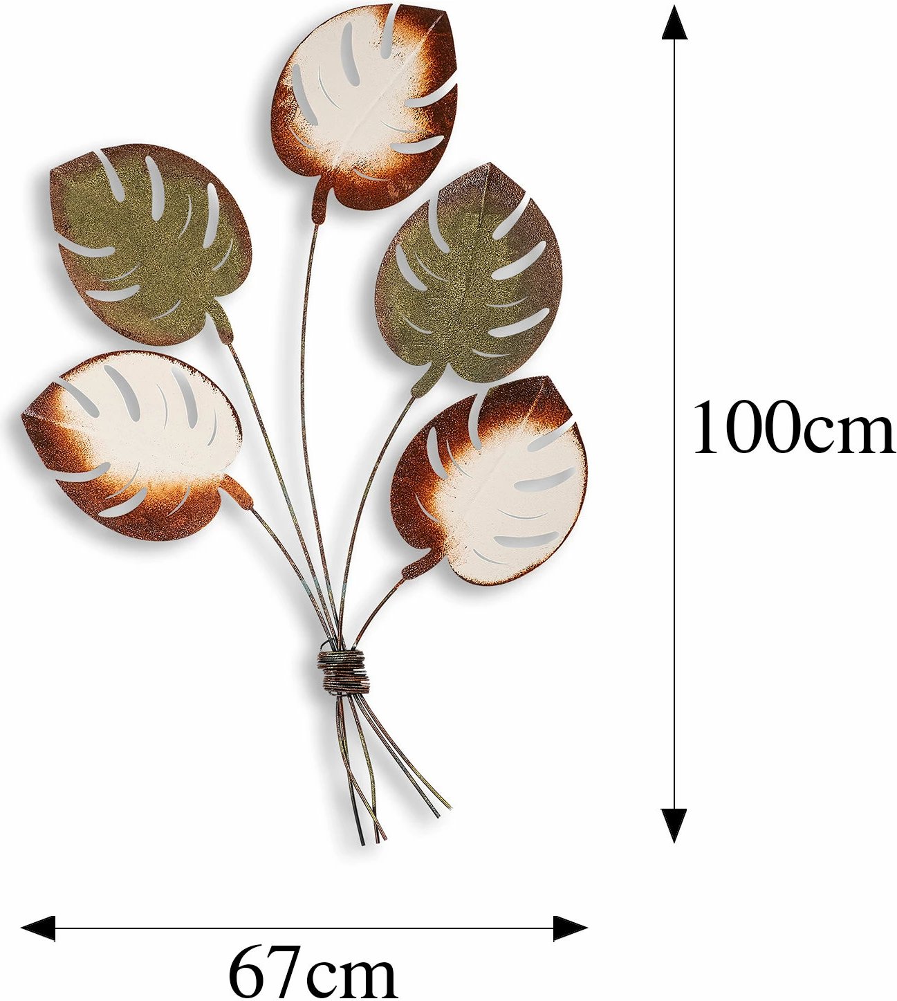 Aksesor dekorativ metalik për mur, Wallity, Monstera v2