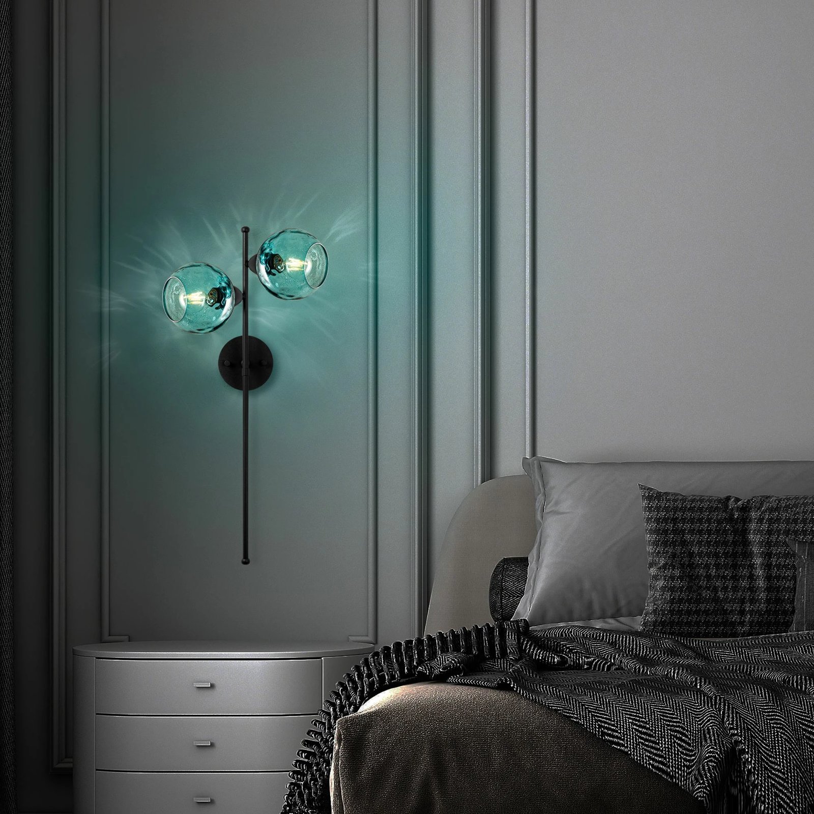 Llambë muri Opviq, Benek - 15 - 14412, ngjyrë kaltër dhe e zezë