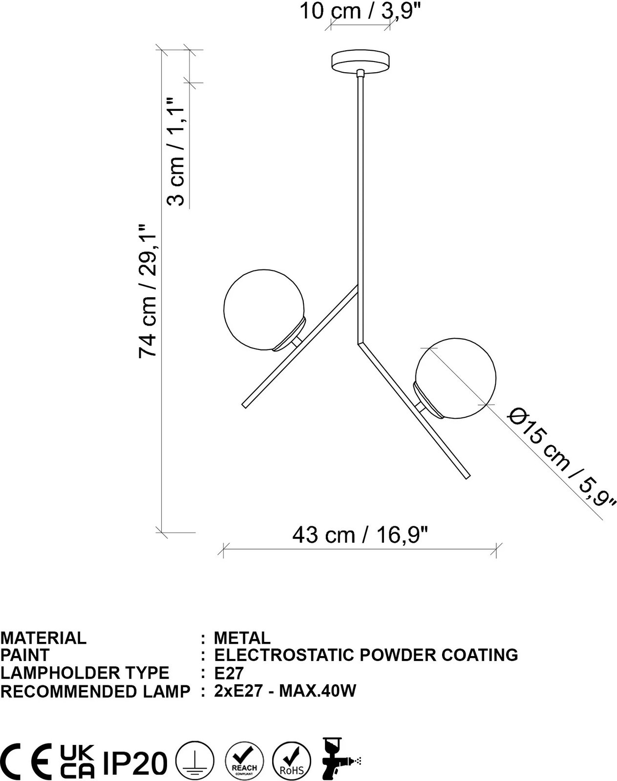 Llambë tavani Opviq, Dolunay - 144 - 1, ngjyrë ari