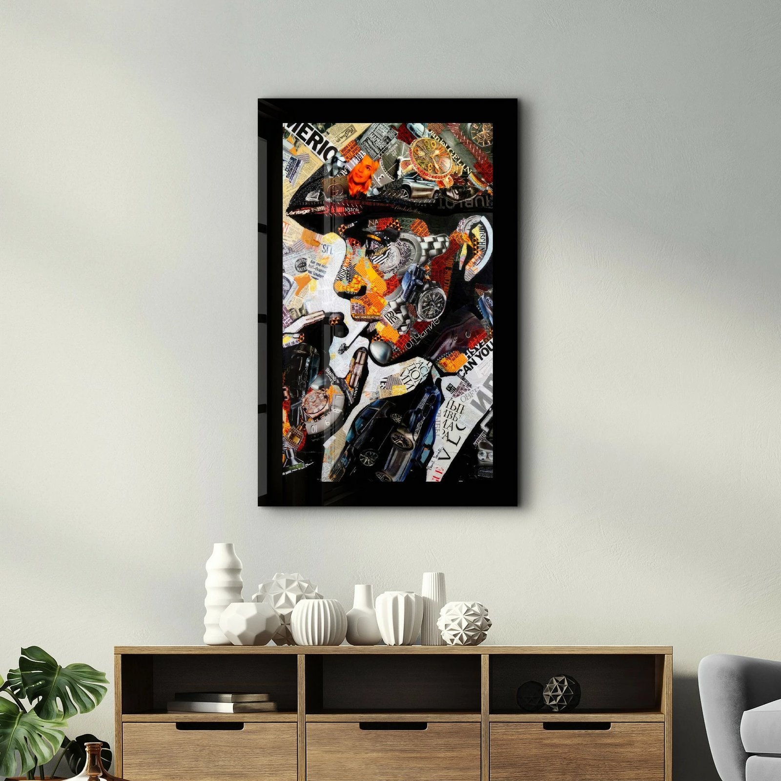 Pikturë dekorative prej xhami të temperuar, shumëngjyrëshe, SPR-1135, 46x72cm