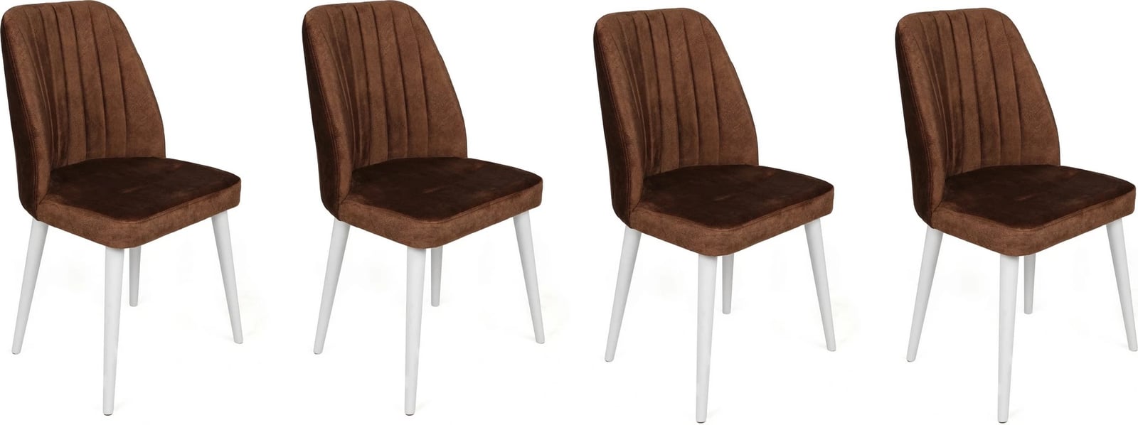 Set karrigesh (4 copë), Skye Decor, Alfa-496 V4, kafe dhe e bardhë