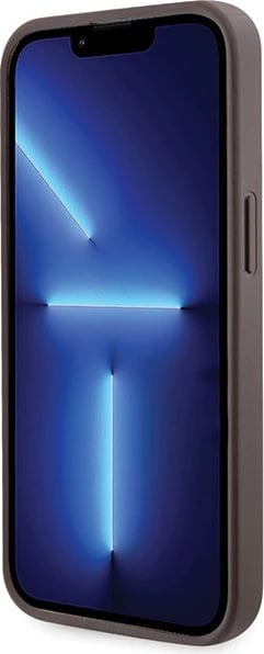 Mbështjellës Guess Crossbody 4G Metal Logo për iPhone 13 Pro/13, Kafe me rrip