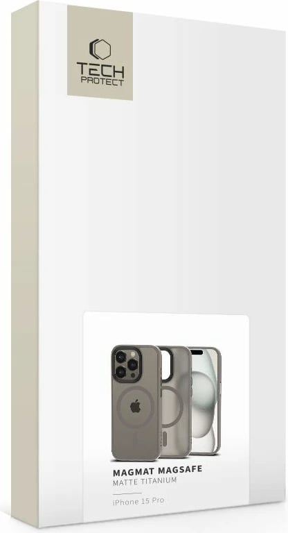 Mbështjellës Tech-Protect MagMat MagSafe për iPhone 15 Pro, titanium mat