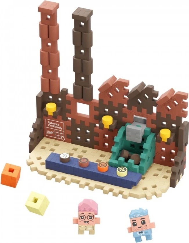 Set lodrash ndërtimi Marioinex Mini Waffle, 100 elemente, Fabrika e Çokollatës, shumëngjyrëshe