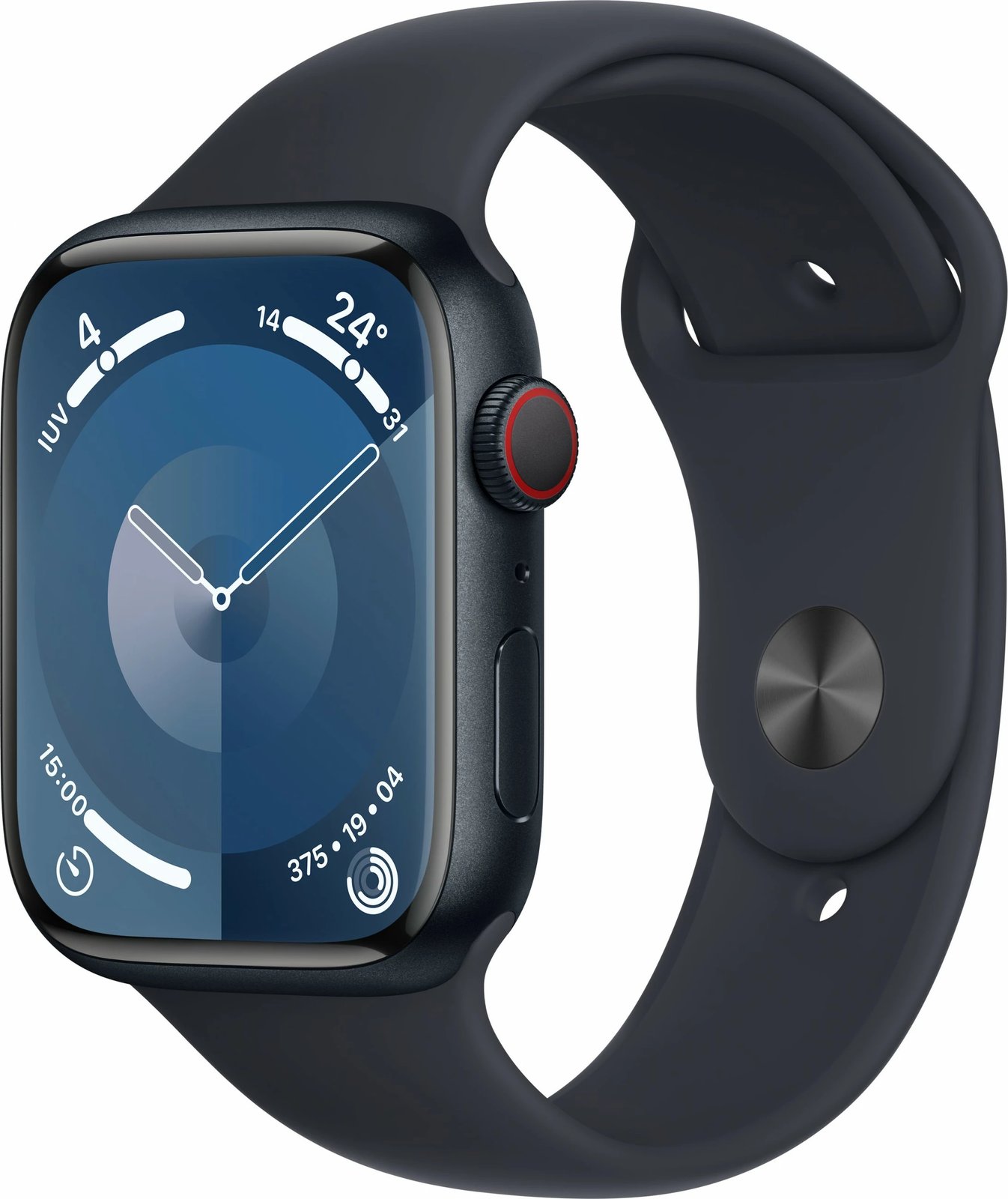 Smartwatch Apple Watch S9 Aluminium Cellular 45mm, LTE, rrip sport, mitternacht