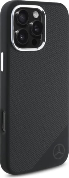 Mbështjellës Mercedes për iPhone 16 Pro Max, silikon, MagSafe, i zi