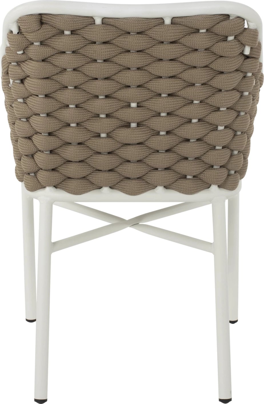 Karrige alumini FH5858.02 e bardhë me litar bezhë 56x58x76Hcm