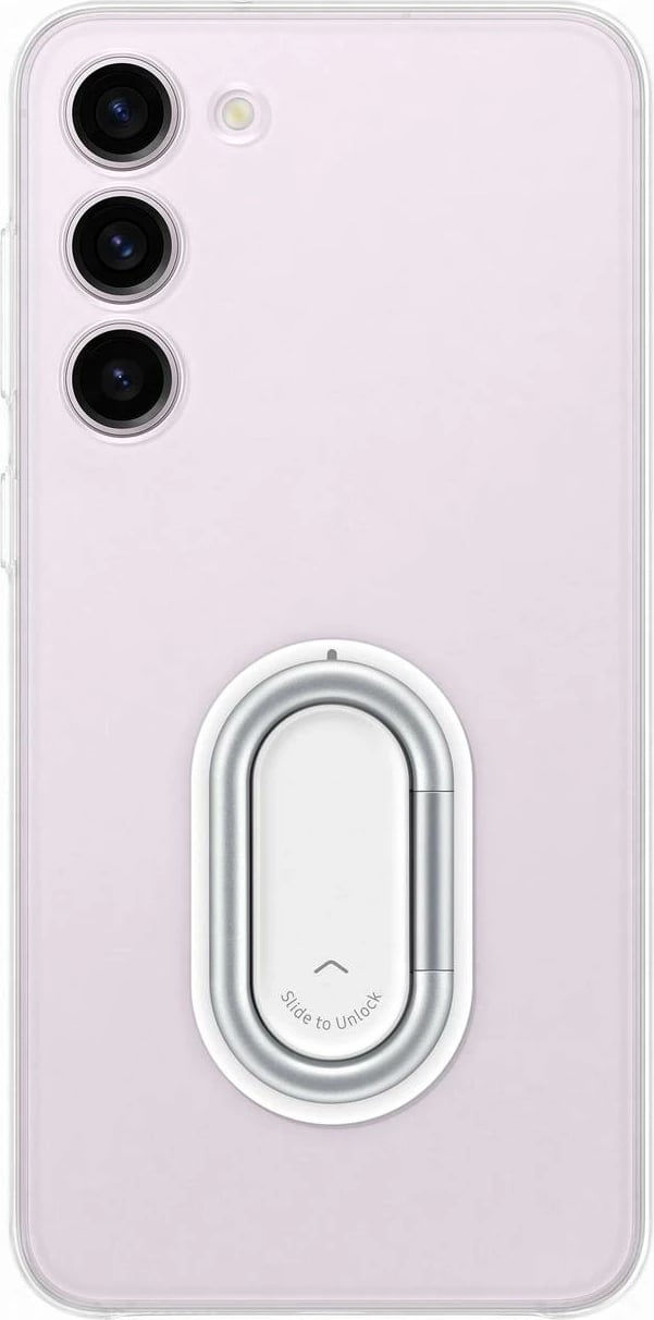 Mbështjellës Samsung Clear Gadget Case për Samsung Galaxy S23+, me mbajtëse gishti dhe qëndrim, Transparent
