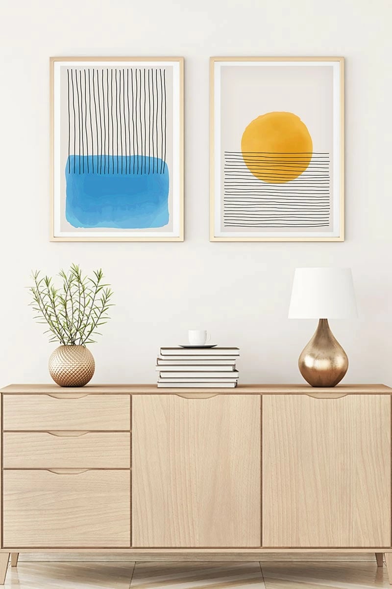 Pikturë dekorative me kornizë MDF (2 copë), Wallity, Huhu134, 50x35cm