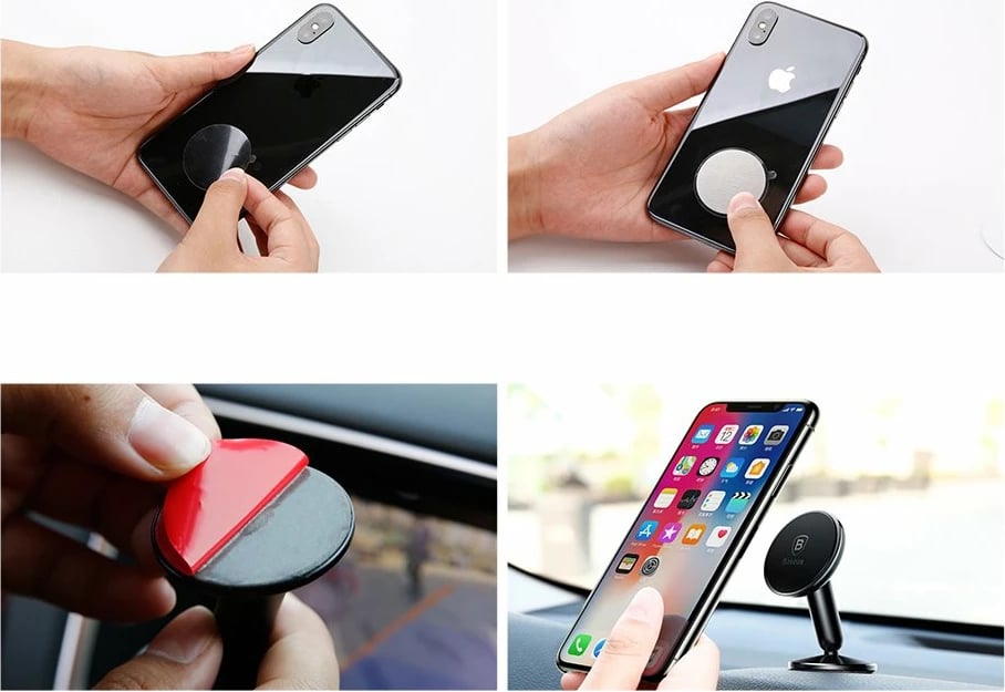 Mbajtës magnetik për telefon Baseus Bullet An On-board SUYZD-01, i zi