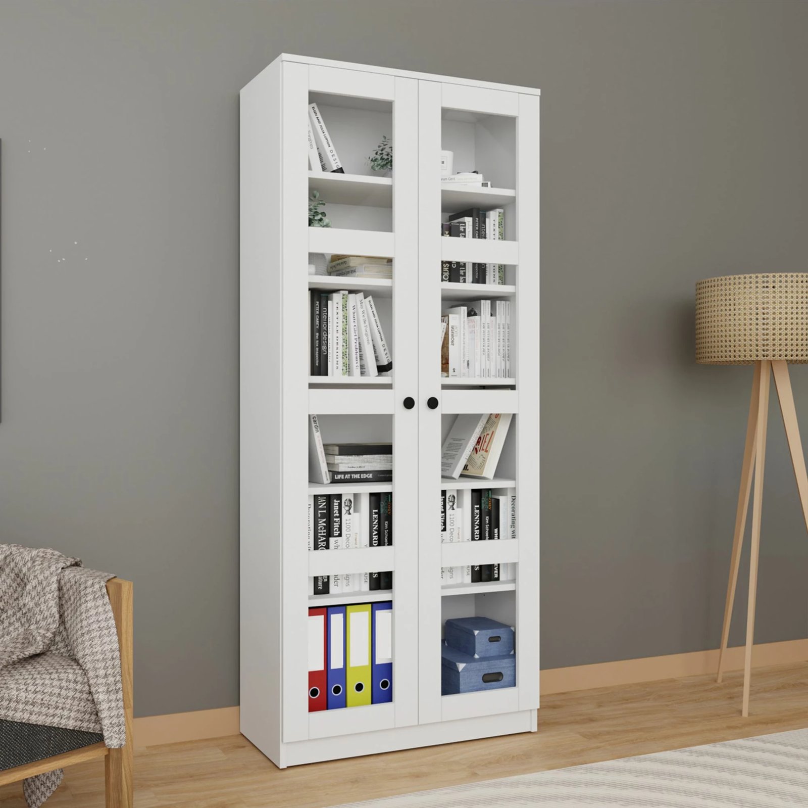 Dollap multifunksional, ngjyrë e bardhë, Skye Decor, Lucas Glass 1600-68