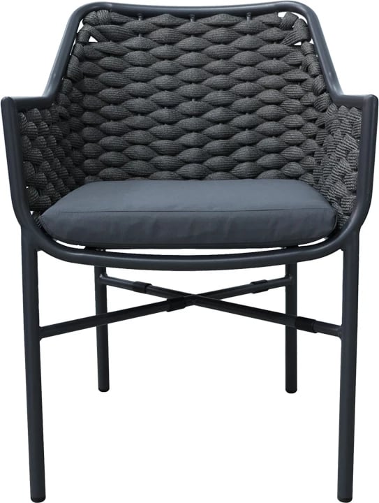 Karrige me krahë Ortegia, alumini, ngjyrë antracit, 57x62x82cm