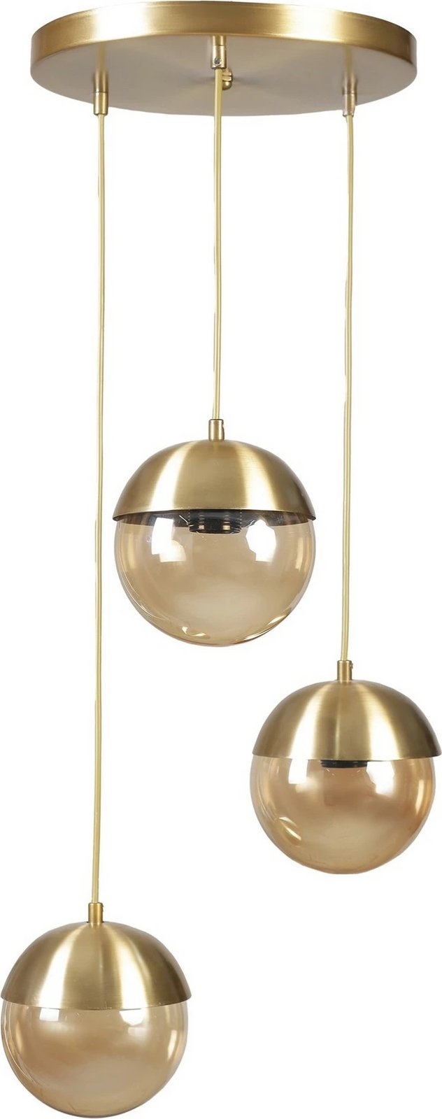 Llambë tavani Opviq, 3 sfera, ngjyrë ari, me tepsi