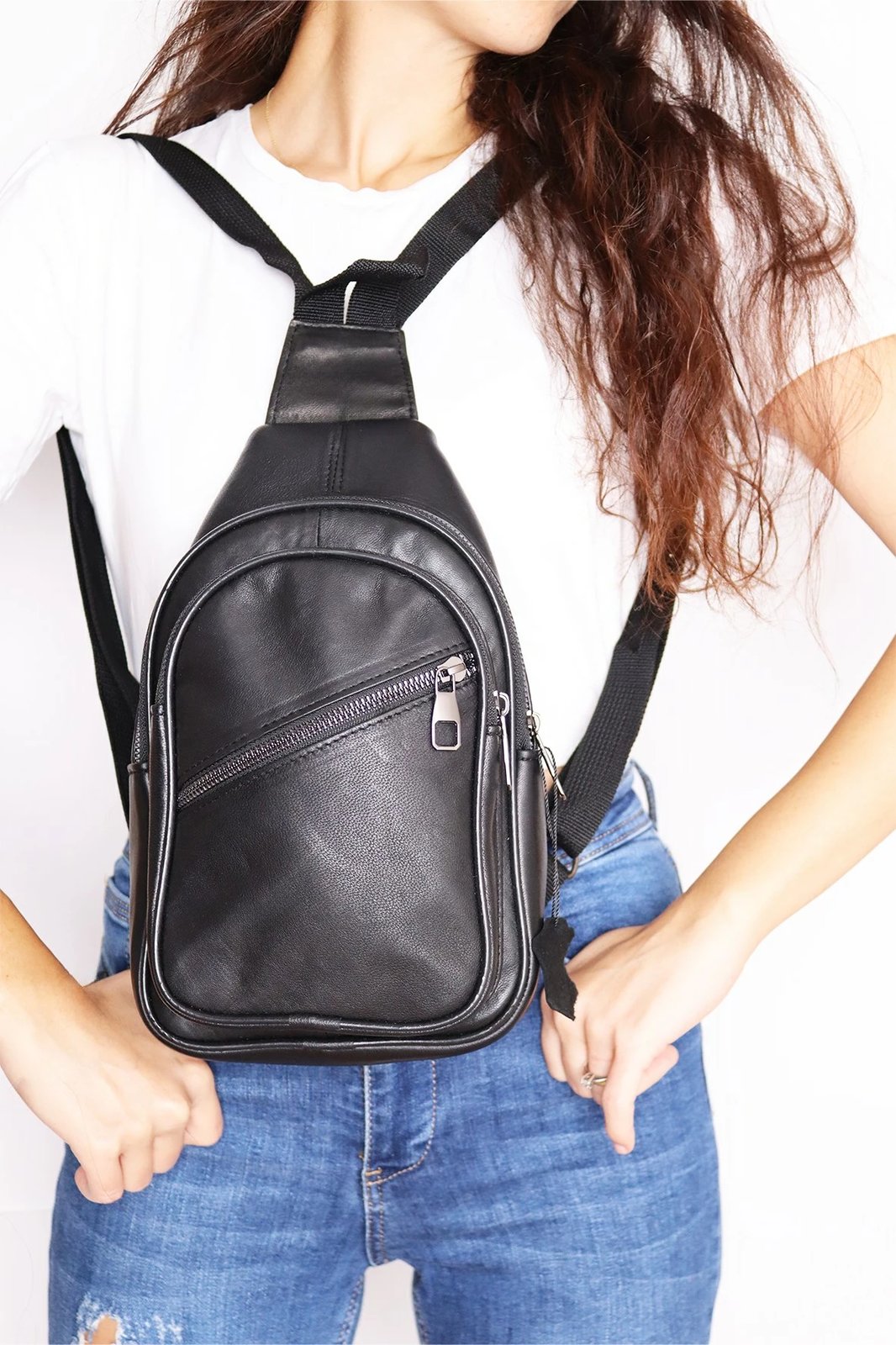 Çantë shpine lëkure, ngjyrë e zezë, Zoozie Bags, HDSBK10218932189390