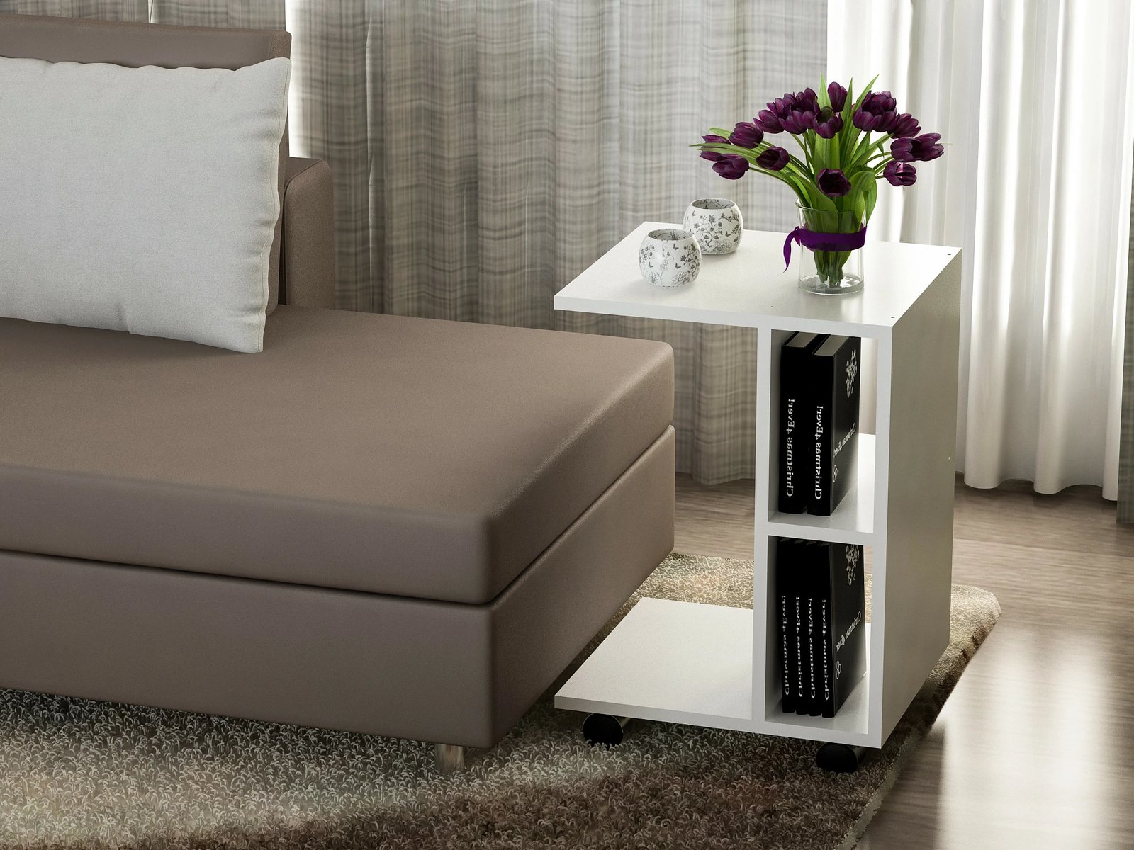 Tavolinë anësore Hanah Home, e bardhë