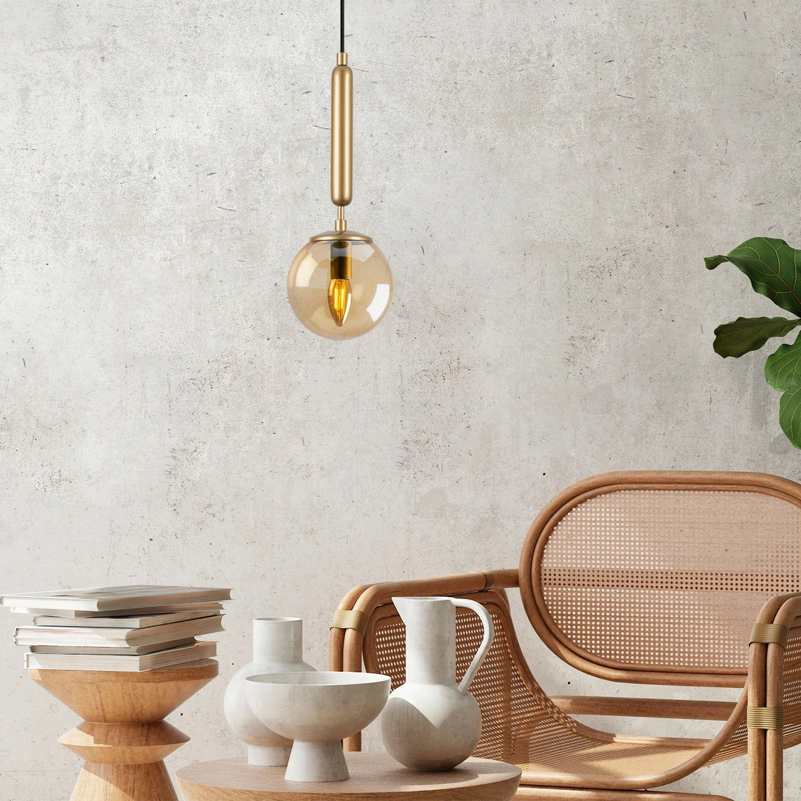 Llambë tavani Opviq King, ngjyrë ari, 15x15x49cm