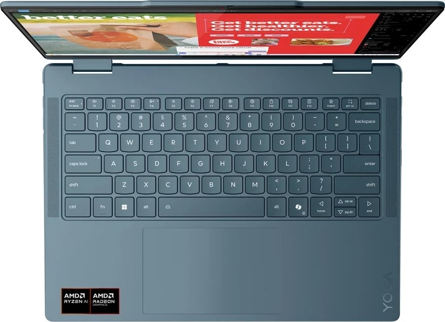 Laptop 2-në-1 Lenovo Yoga 7 14AKP10, AMD Ryzen AI 5 340, 16 GB RAM, 512 GB SSD, 14", Touchscreen, Teal
