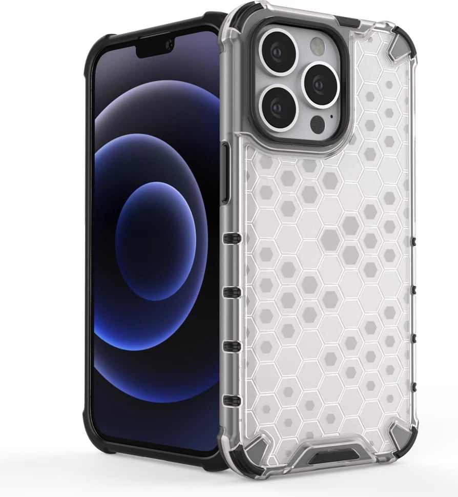 Mbështjellës Hurtel Honeycomb Case për iPhone 13 Pro, i zi