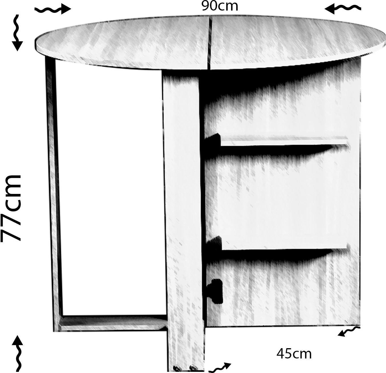 Tavolinë palosëse Hanah Home, mesatare, ngjyrë Jackson Pine