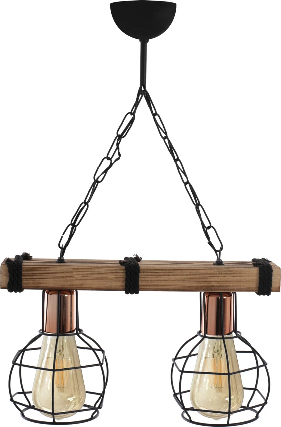 Llambë tavani me dy drita, me rrjeta druri dhe metali, 40x16x63H cm, FH7681.01 Llambë tavani me dy drita, me rrjeta druri dhe metali, 40x16x63H cm, FH7681.01