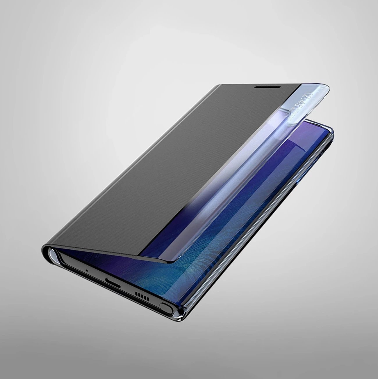 Mbështjellës Hurtel New Sleep View Case për Samsung Galaxy A35, me kapak dhe qëndrim, Blu