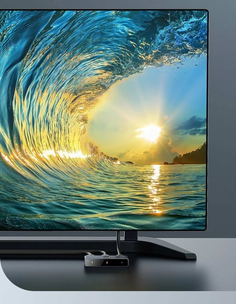 Switch HDMI Baseus CAHUB-BC0G, 2x HDMI, 4K/30Hz, Gri Switch HDMI Baseus CAHUB-BC0G, 2x HDMI, 4K/30Hz, Gri