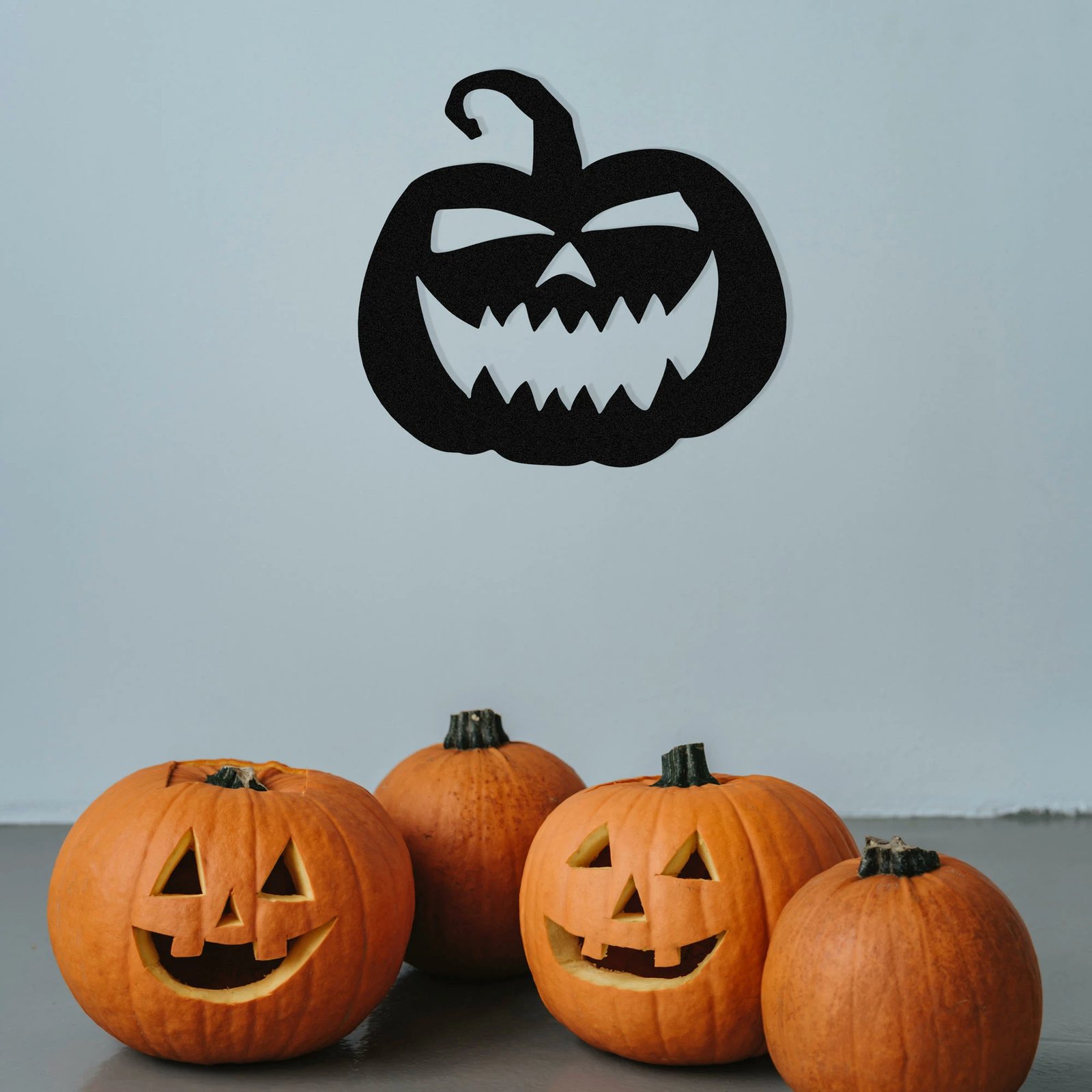 Aksesor dekorativ metalik për mur, Wallity, Halloween 14, ngjyrë e zezë, 53x50cm