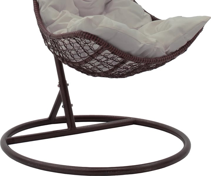 Lëkundëse varëse Soleil, metal, kafe, jastëk bezhë, 103x83x200cm