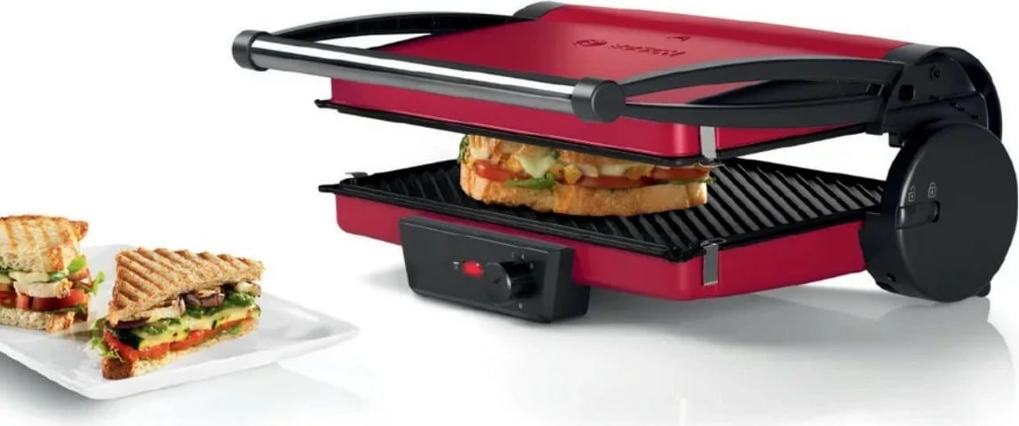 Grill elektrik Bosch TCG4104, 2000 W, i zi/kuq