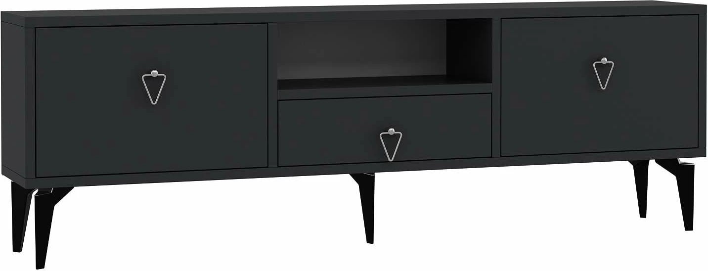 Komodë TV Skye Decor, 1302-DROP-1, antracit, argjend