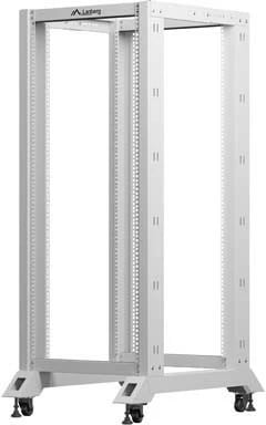 Raf i hapur 19 inç, Lanberg OR01-6827-S, 27U, 600x800 mm, kapacitet 600 kg, gri RAL 7035