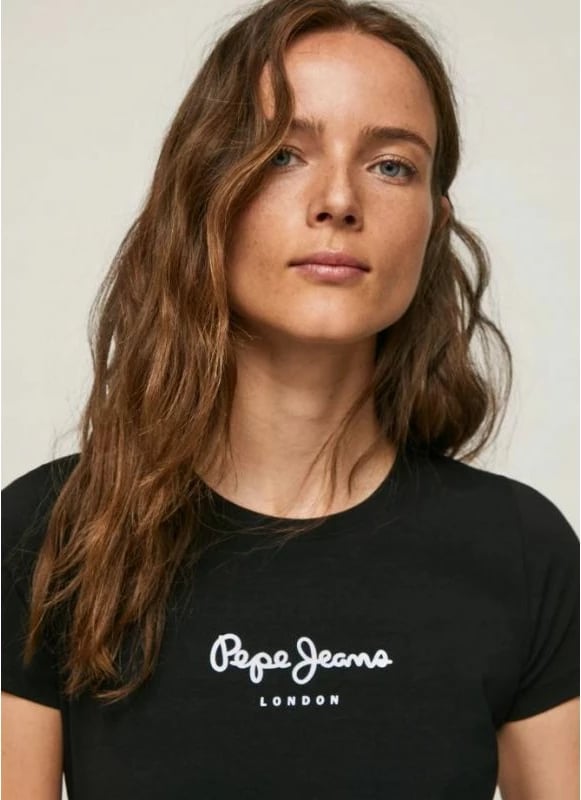 Maicë për femra Pepe Jeans, modeli New Virginia SS, e zezë