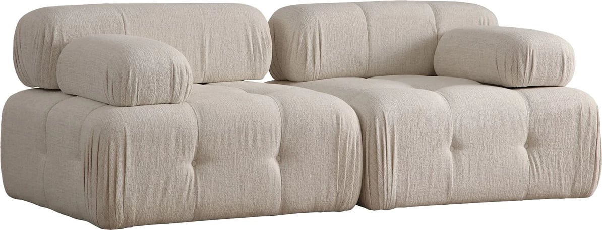 Divan dy ulëshe Atelier del Sofa, Doblo 2 ulëse, bouclette krem