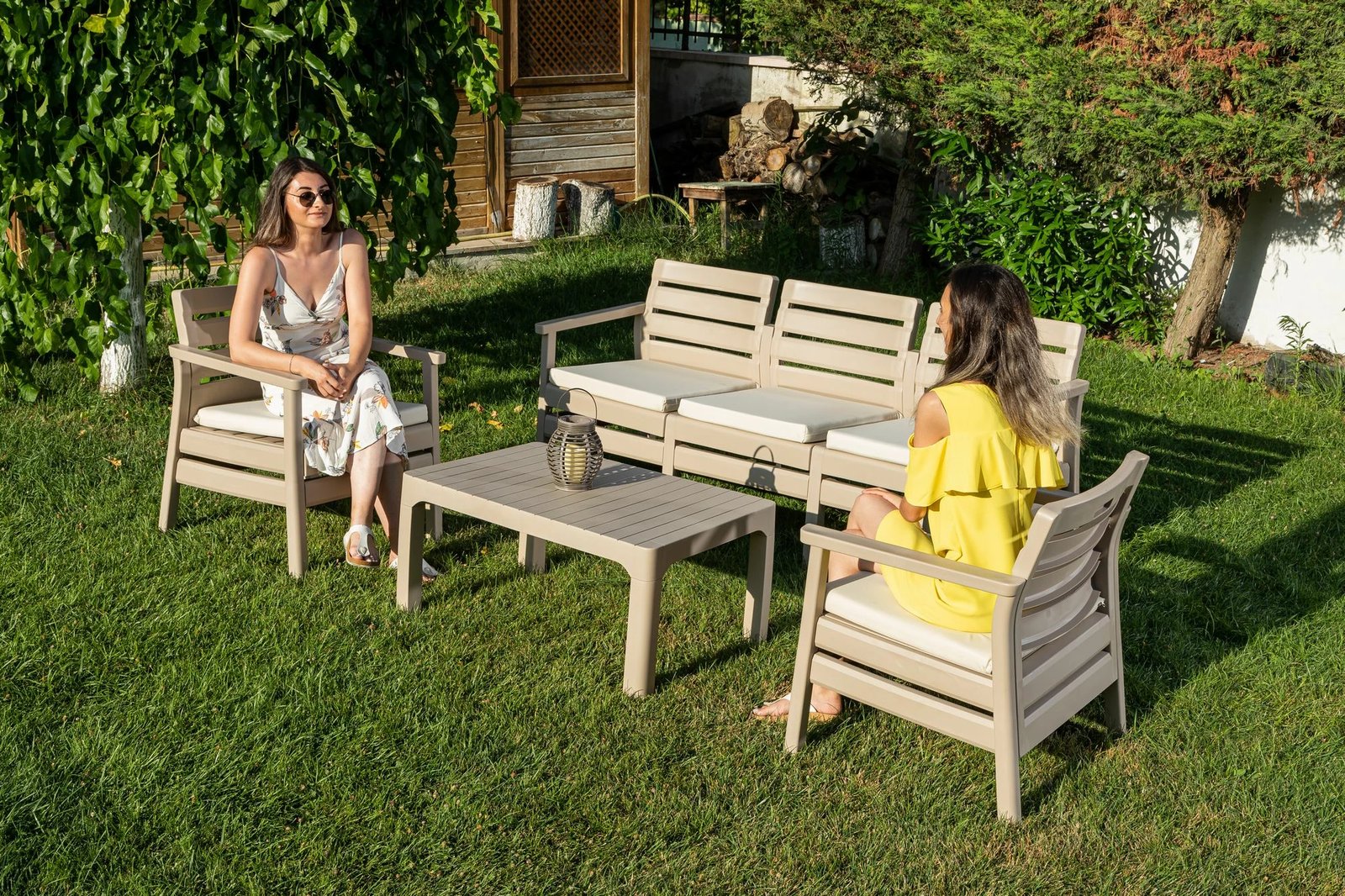 Set lounge për kopsht Skye Decor, Solemare 185, bezhë shkretëtire