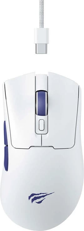 Maus gaming Havit MS966 me kabllo, RGB, 12000 DPI, 7 butona, i bardhë Maus gaming Havit MS966 me kabllo, RGB, 12000 DPI, 7 butona, i bardhë