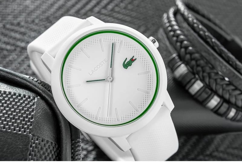 Orë dore për meshkuj Lacoste, e bardhë