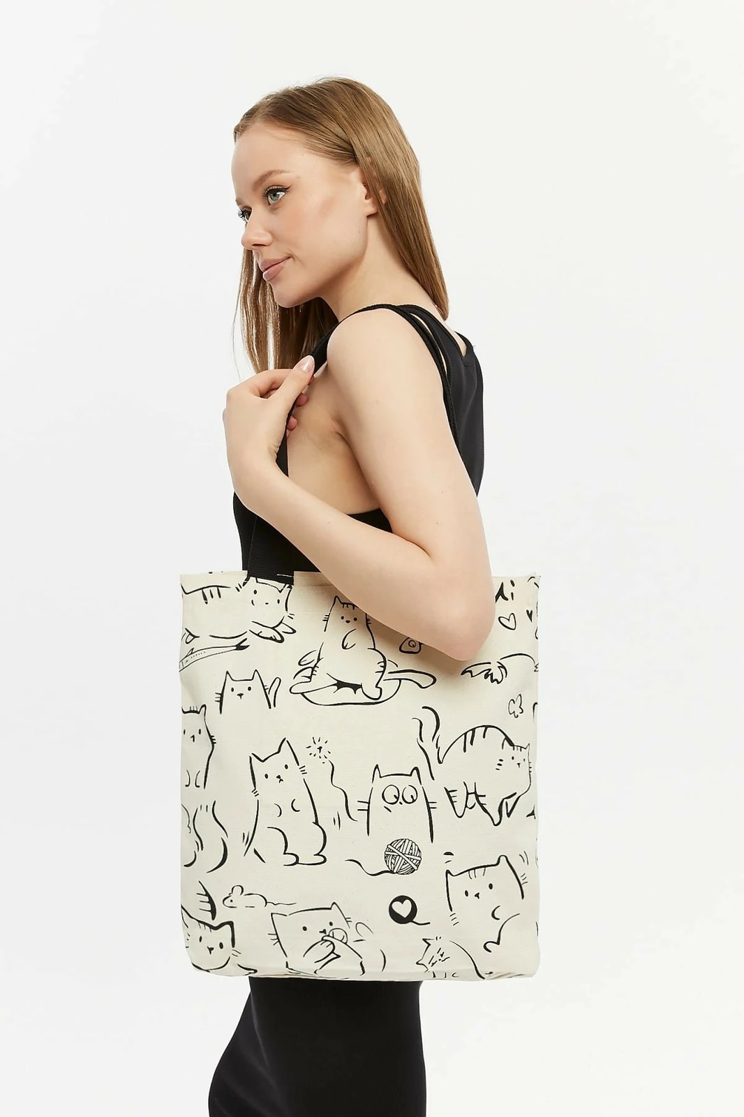 Çantë tote Zoozie Bags, krem e zezë, 2207