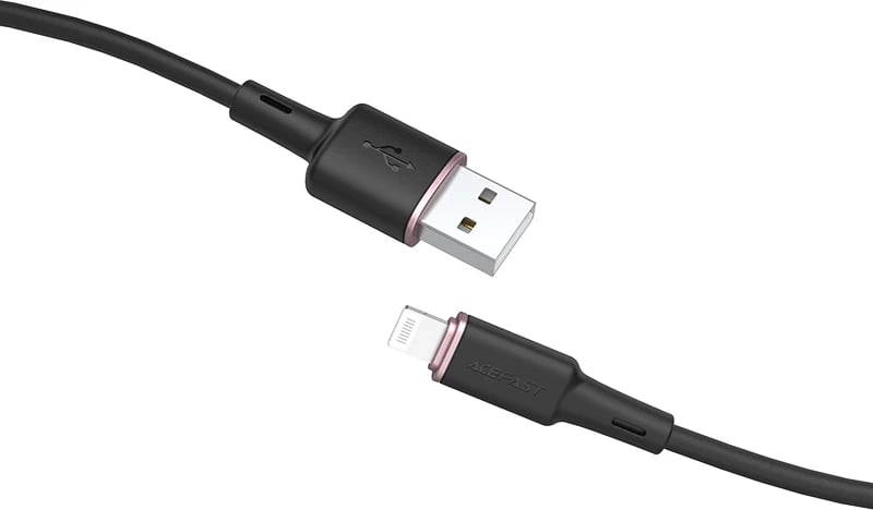 Kabllo Acefast C2-02, USB në Lightning, 1.2m, 2.4A, e zezë