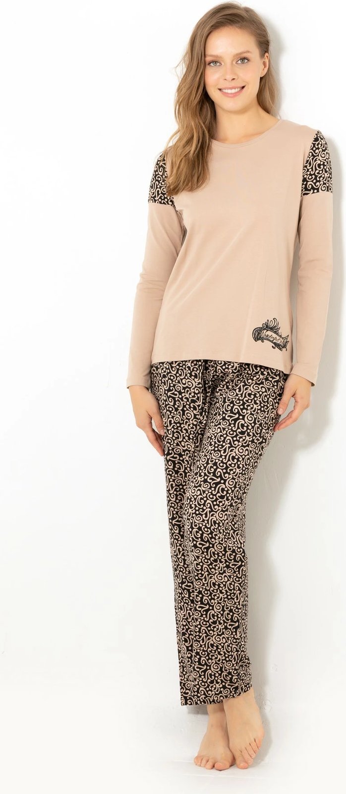 Set pizhamash për gra, ngjyrë mink, Jumeon, 002-000259