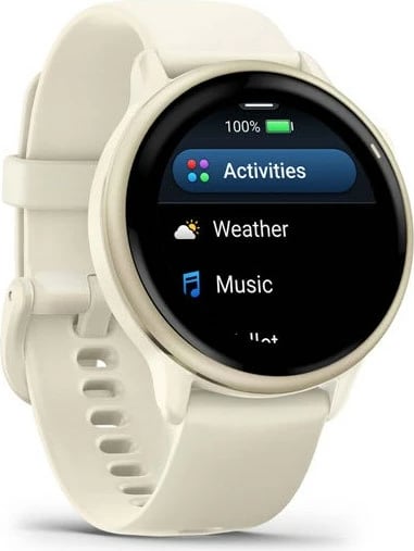 Smartwatch Garmin vívoactive 6, 42 mm, AMOLED, GPS, i bardhë