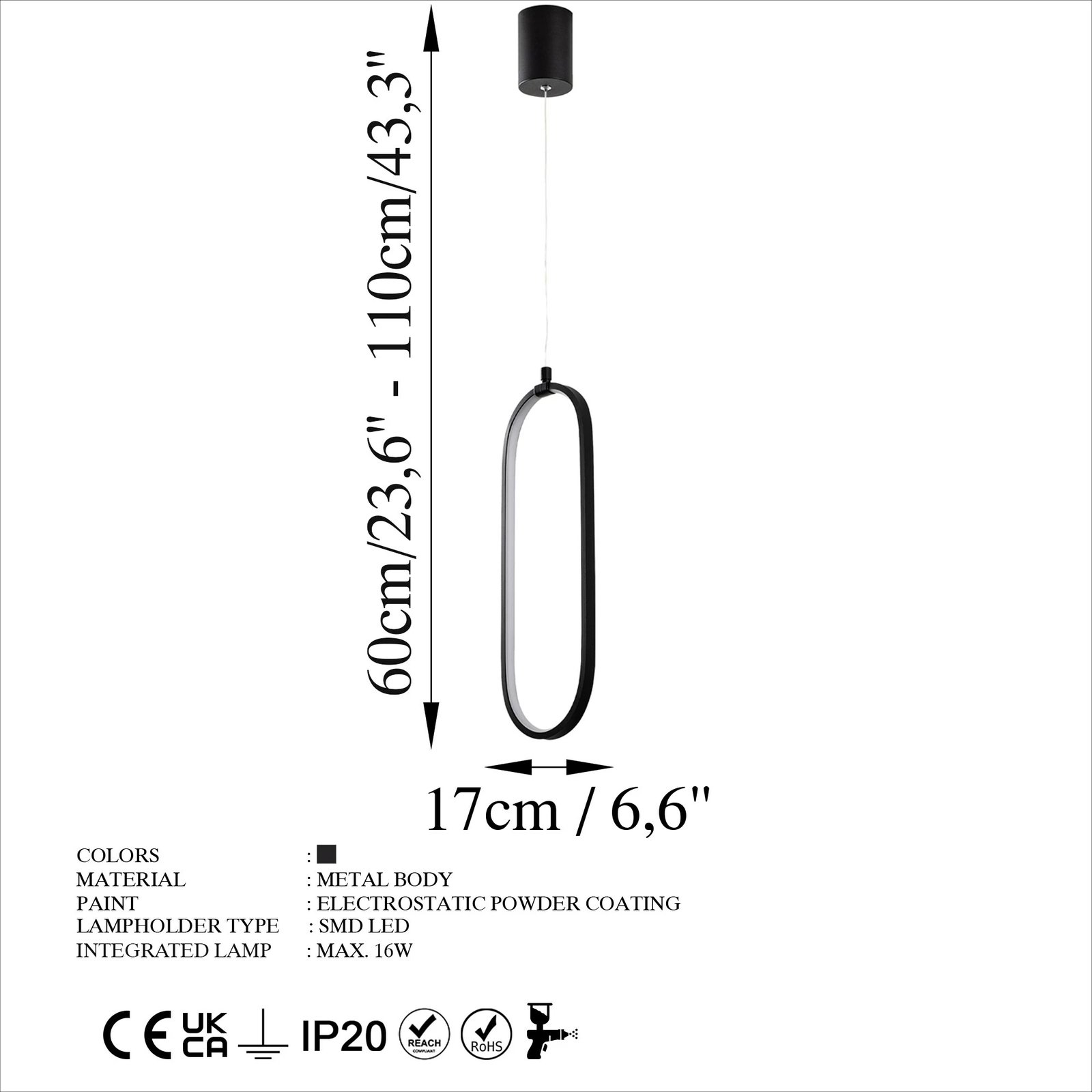 Llambë tavani Opviq, Can - 13560, e zezë