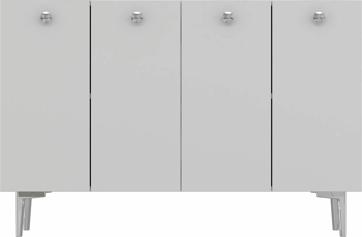 Konsolë moderne, ngjyrë bardhë e argjendtë, Skye Decor, Betty