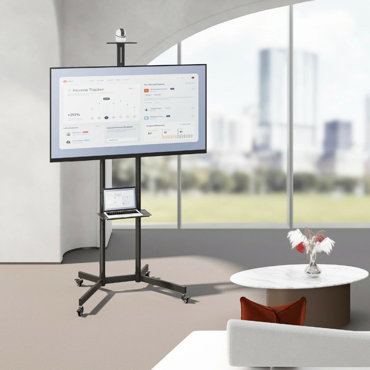 Karrocë për TV Maclean MC-113 B, 37-70", ngarkesë 45 kg, e zezë