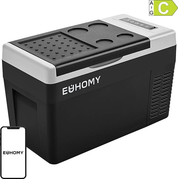 Frigorifer portativ Euhomy CF004, 19L, kontroll me aplikacion, i zi