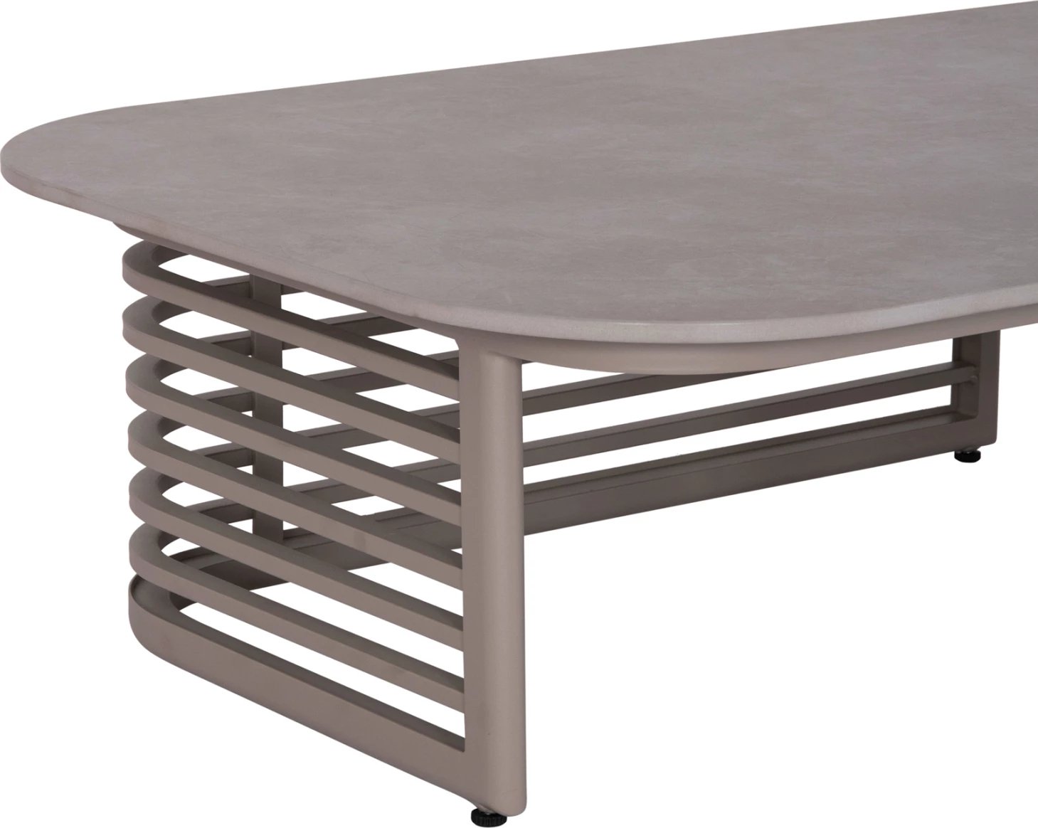 Set lounge për jashtë, 4 pjesë, AURA CD6193.04, alumin ngjyrë shampanje, pëlhurë OLEFIN, tavolinë me sipërfaqe gur