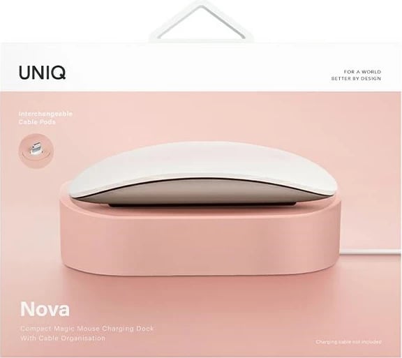 Stacion dokimi UNIQ Nova për Magic Mouse/AirPods, rozë