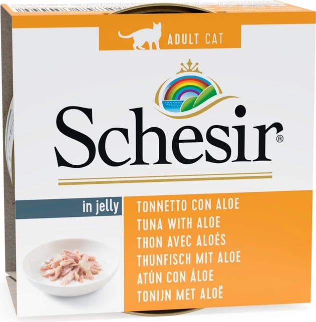 Ushqim për mace Schesir, me tuna dhe aloe, 85 gr