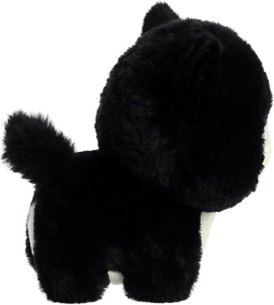 Lodër pelushi Daffi Teddy Pets Mascot Tuxedo Cat, 19 cm, zi/bardhë